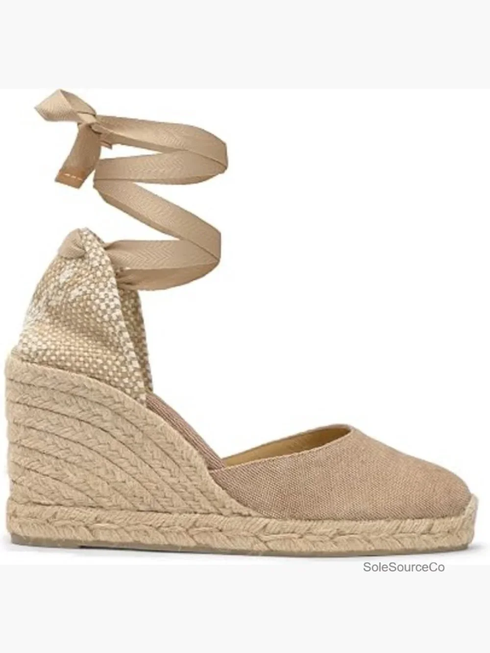 Wedge Espadrilles with Ankle Strap Wedge Heel Canvas Sandals